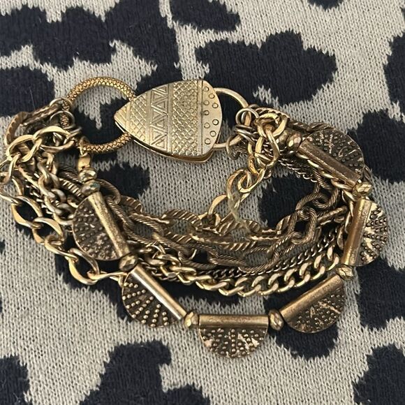 Gold Tone Multi-Layered Bracelet - Picture 2 of 2